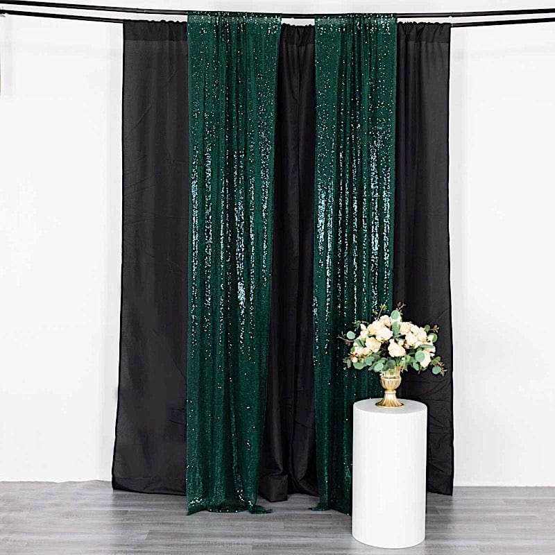 2 Sequin Photo Backdrop Curtains with Rod Pockets