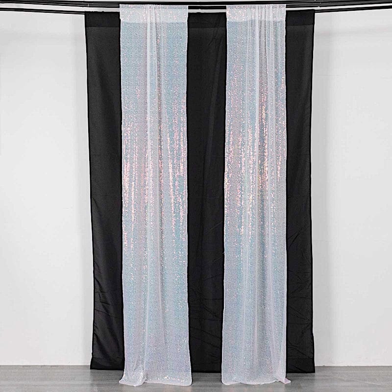 2 Sequin Photo Backdrop Curtains with Rod Pockets