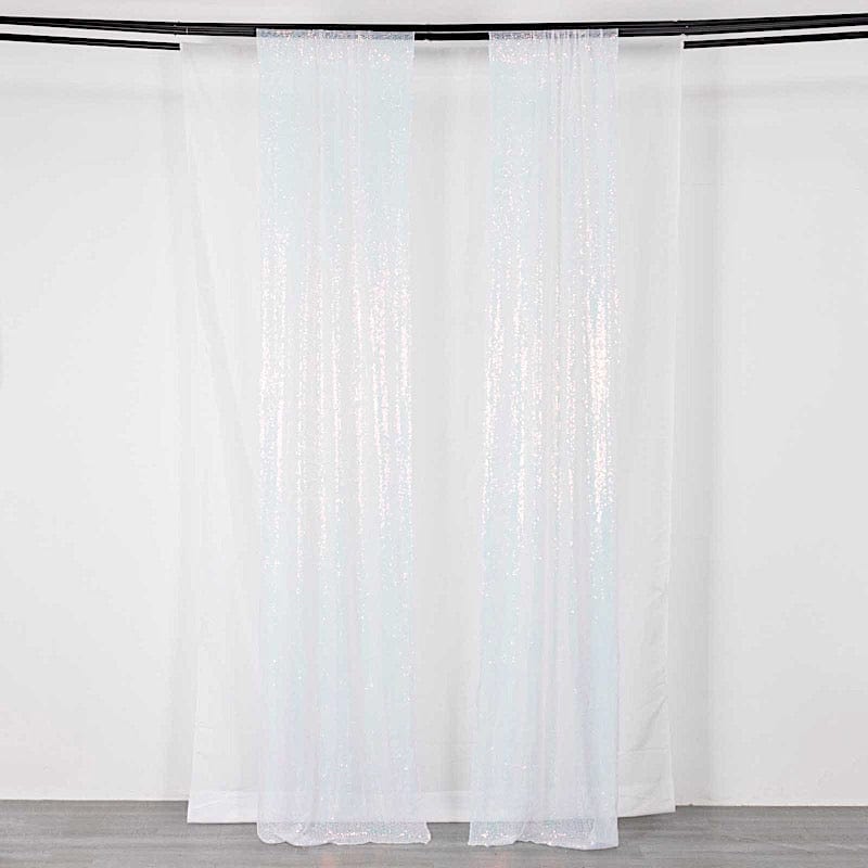 2 Sequin Photo Backdrop Curtains with Rod Pockets