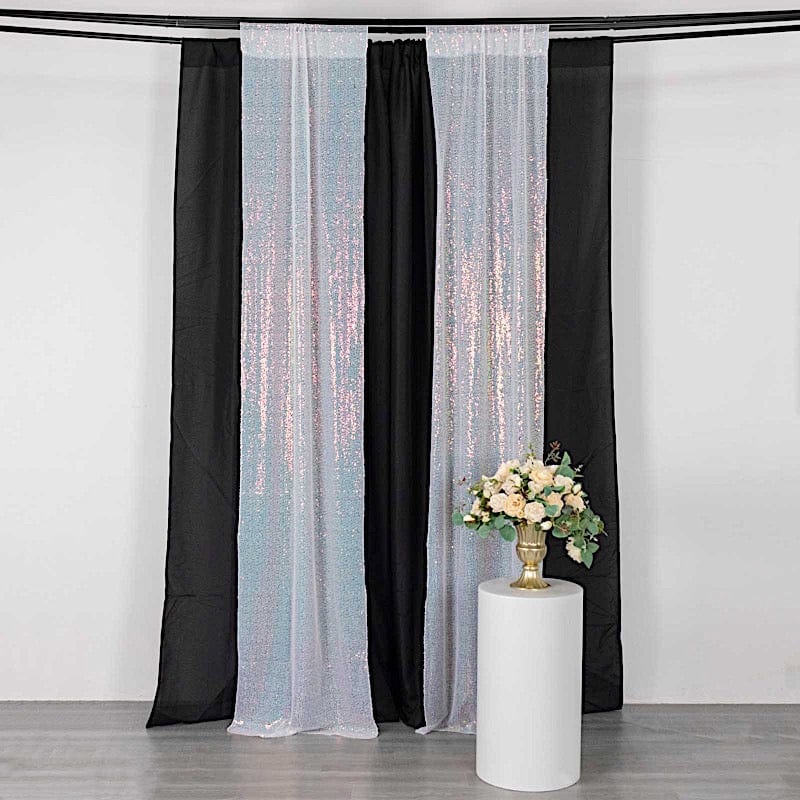 2 Sequin Photo Backdrop Curtains with Rod Pockets