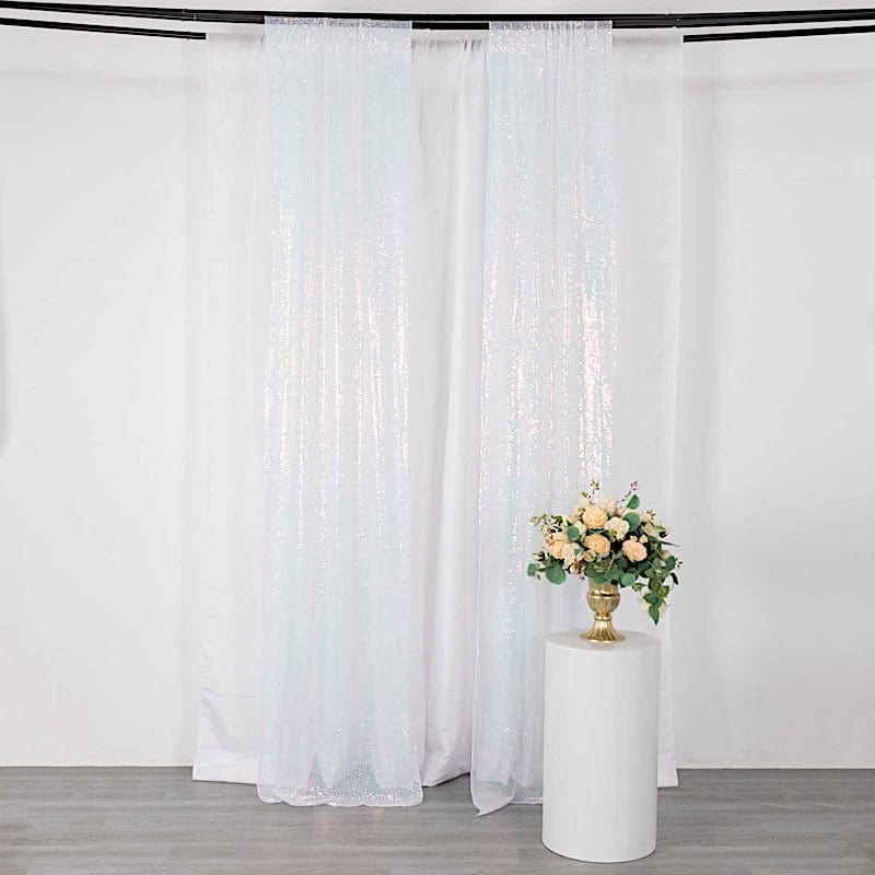 2 Sequin Photo Backdrop Curtains with Rod Pockets