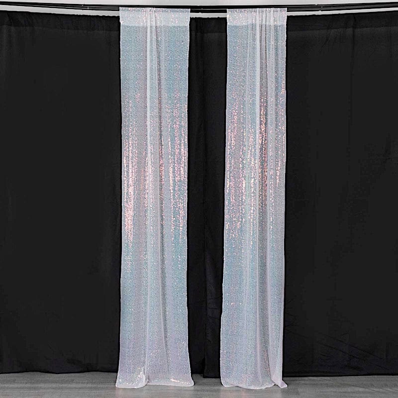 2 Sequin Photo Backdrop Curtains with Rod Pockets