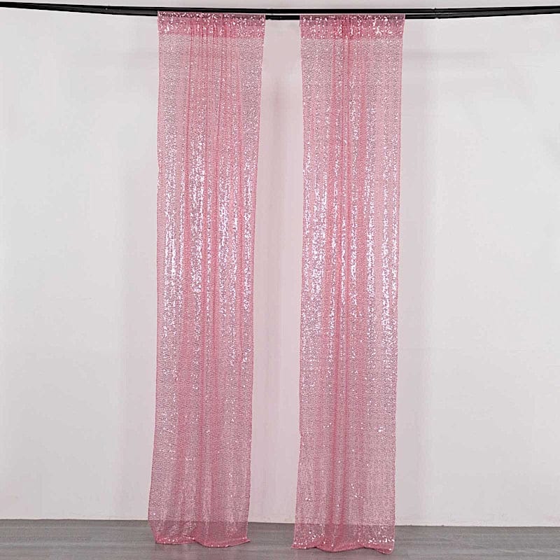 2 Sequin Photo Backdrop Curtains with Rod Pockets