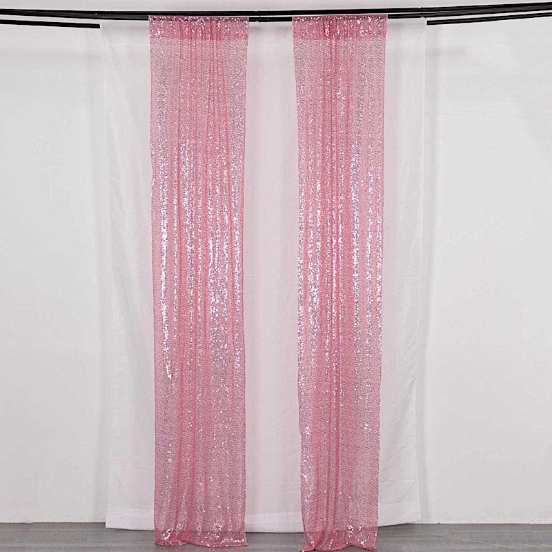 2 Sequin Photo Backdrop Curtains with Rod Pockets