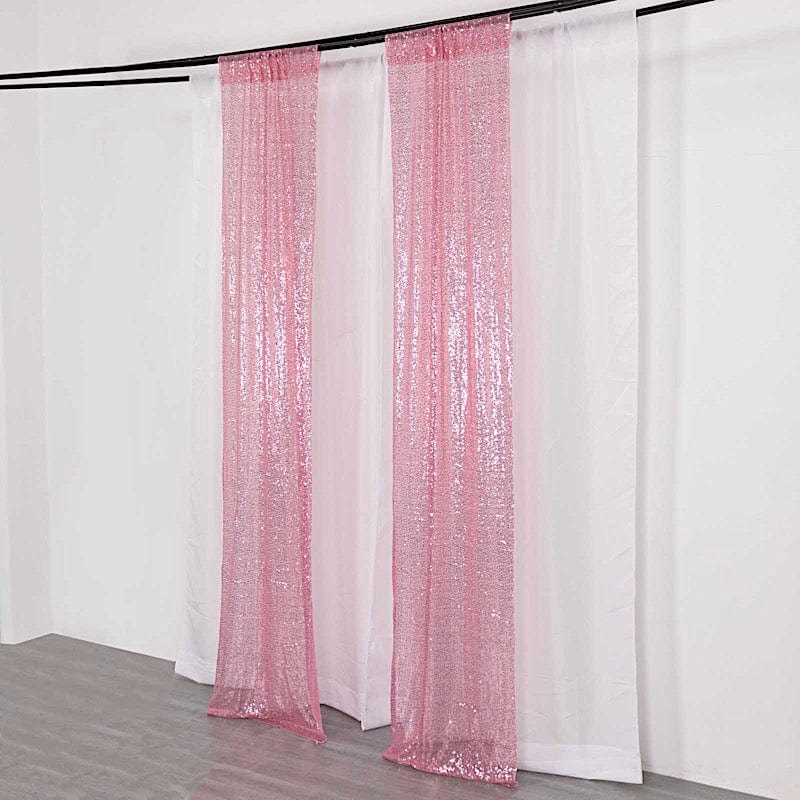 2 Sequin Photo Backdrop Curtains with Rod Pockets