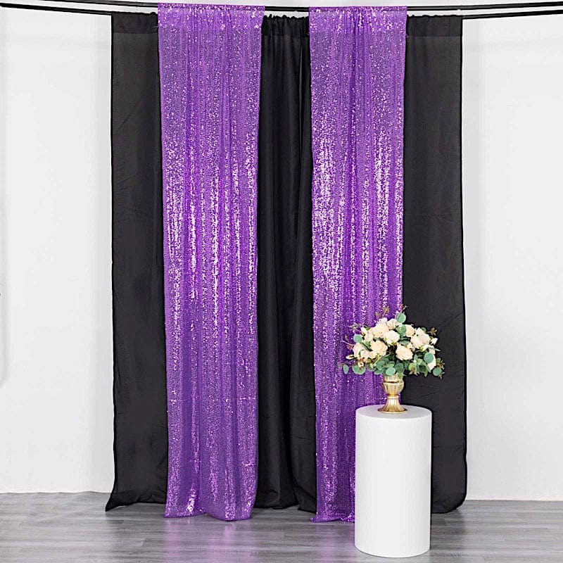 2 Sequin Photo Backdrop Curtains with Rod Pockets