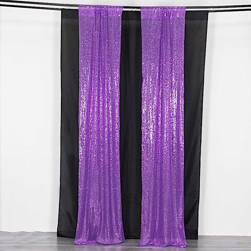 2 Sequin Photo Backdrop Curtains with Rod Pockets