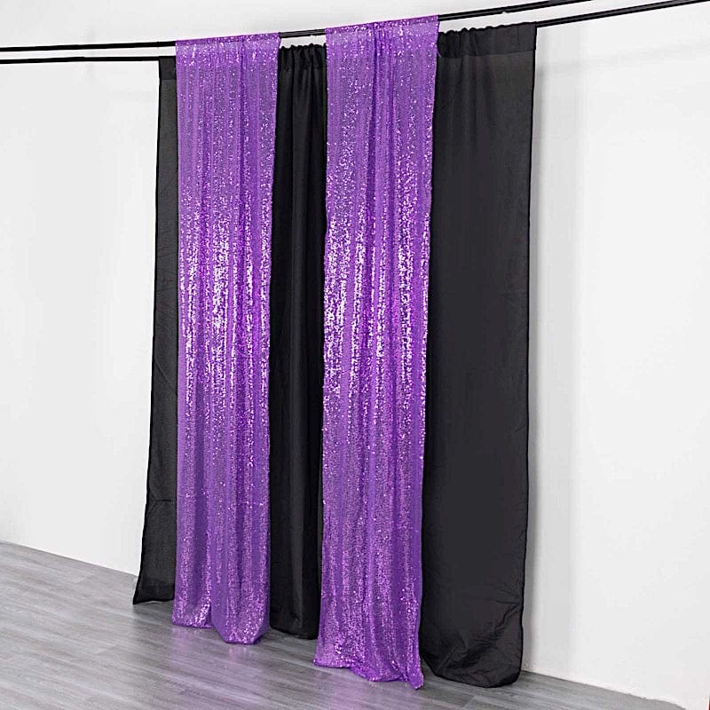 2 Sequin Photo Backdrop Curtains with Rod Pockets