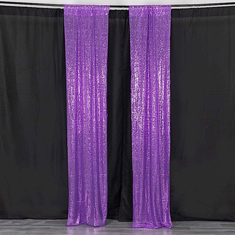 2 Sequin Photo Backdrop Curtains with Rod Pockets