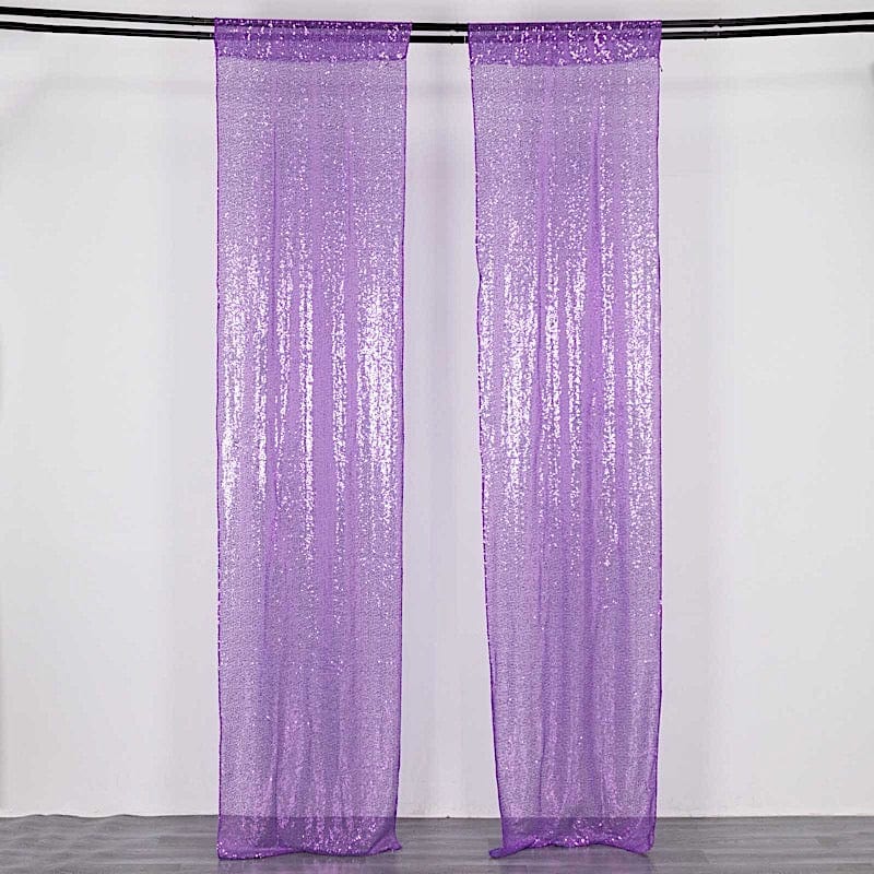 2 Sequin Photo Backdrop Curtains with Rod Pockets