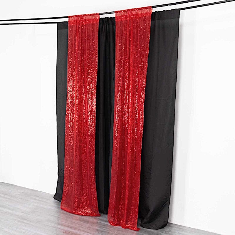 2 Sequin Photo Backdrop Curtains with Rod Pockets