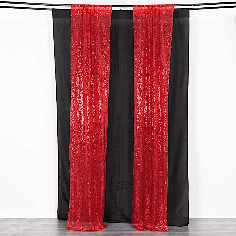 2 Sequin Photo Backdrop Curtains with Rod Pockets