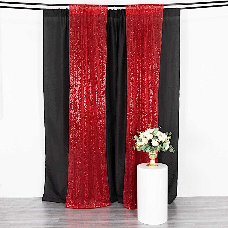 2 Sequin Photo Backdrop Curtains with Rod Pockets