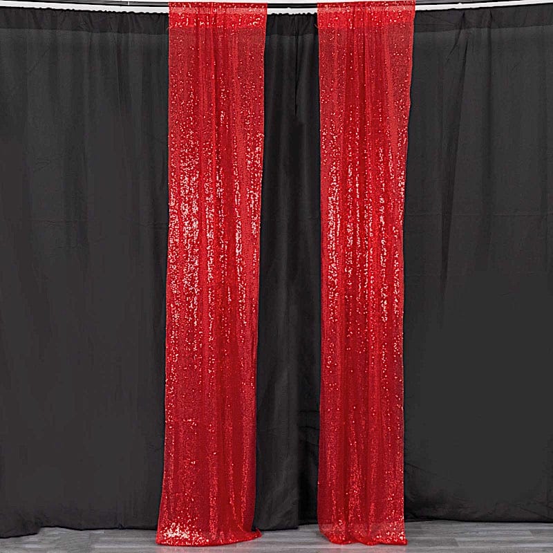 2 Sequin Photo Backdrop Curtains with Rod Pockets