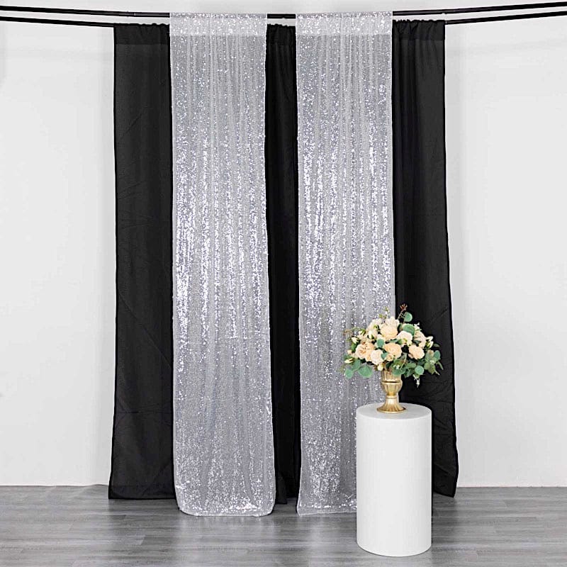 2 Sequin Photo Backdrop Curtains with Rod Pockets