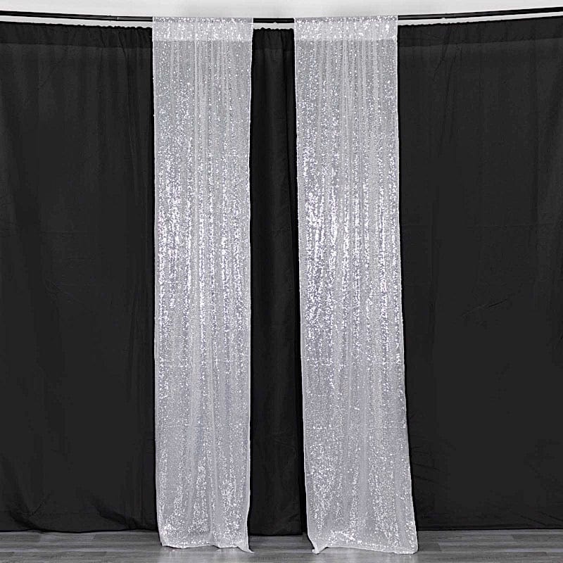 2 Sequin Photo Backdrop Curtains with Rod Pockets