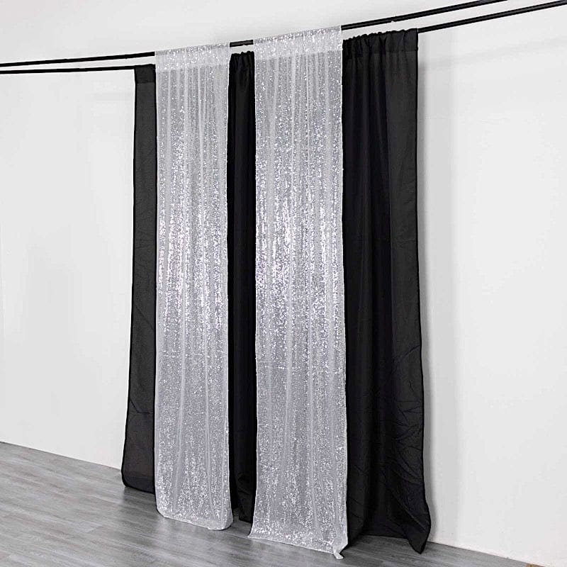 2 Sequin Photo Backdrop Curtains with Rod Pockets