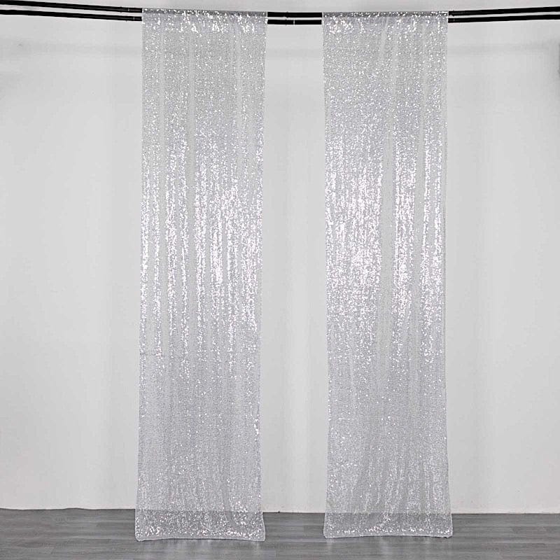 2 Sequin Photo Backdrop Curtains with Rod Pockets