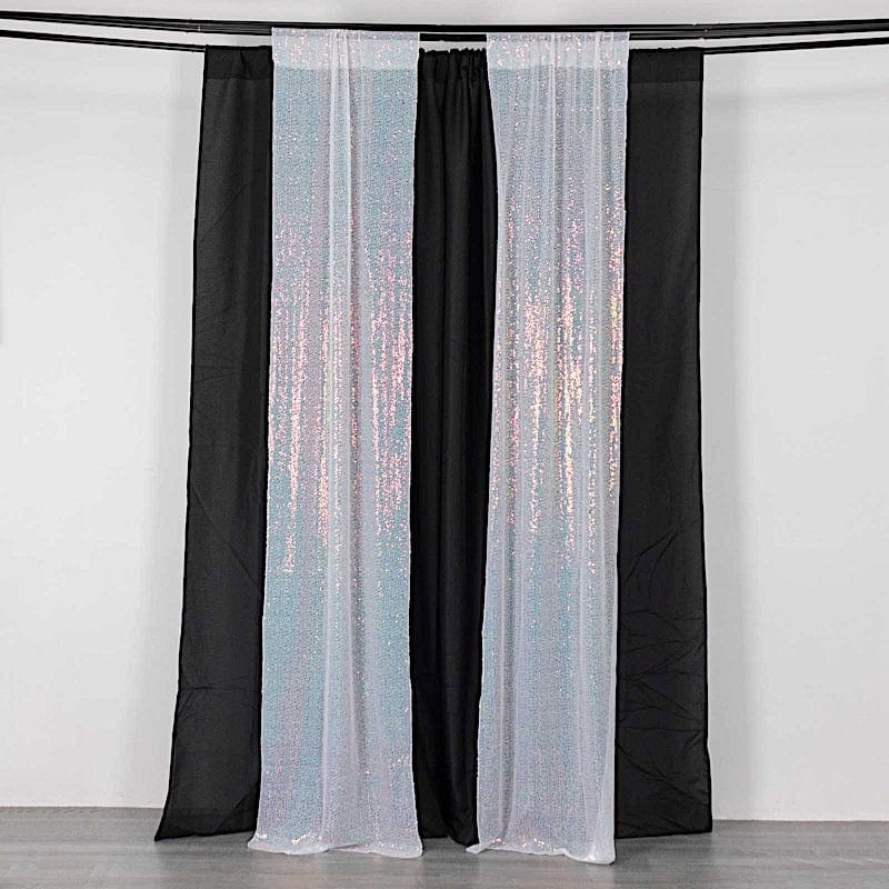 2 Sequin Photo Backdrop Curtains with Rod Pockets