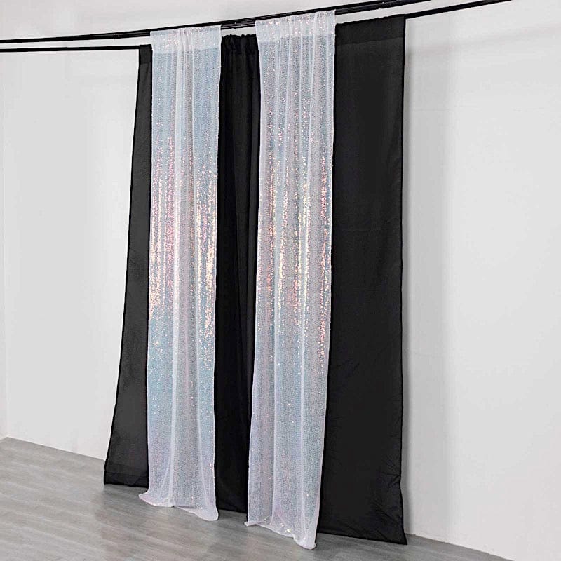 2 Sequin Photo Backdrop Curtains with Rod Pockets