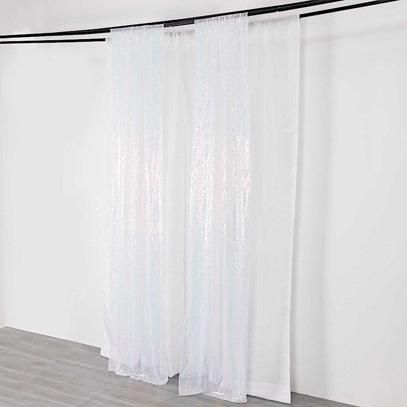 2 Sequin Photo Backdrop Curtains with Rod Pockets