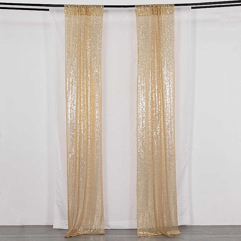 2 Sequin Photo Backdrop Curtains with Rod Pockets