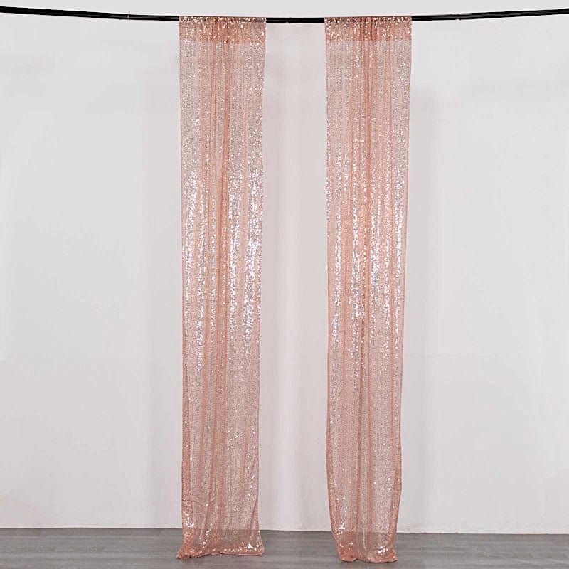 2 Sequin Photo Backdrop Curtains with Rod Pockets