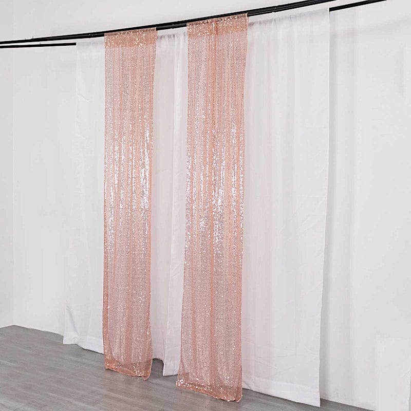 2 Sequin Photo Backdrop Curtains with Rod Pockets