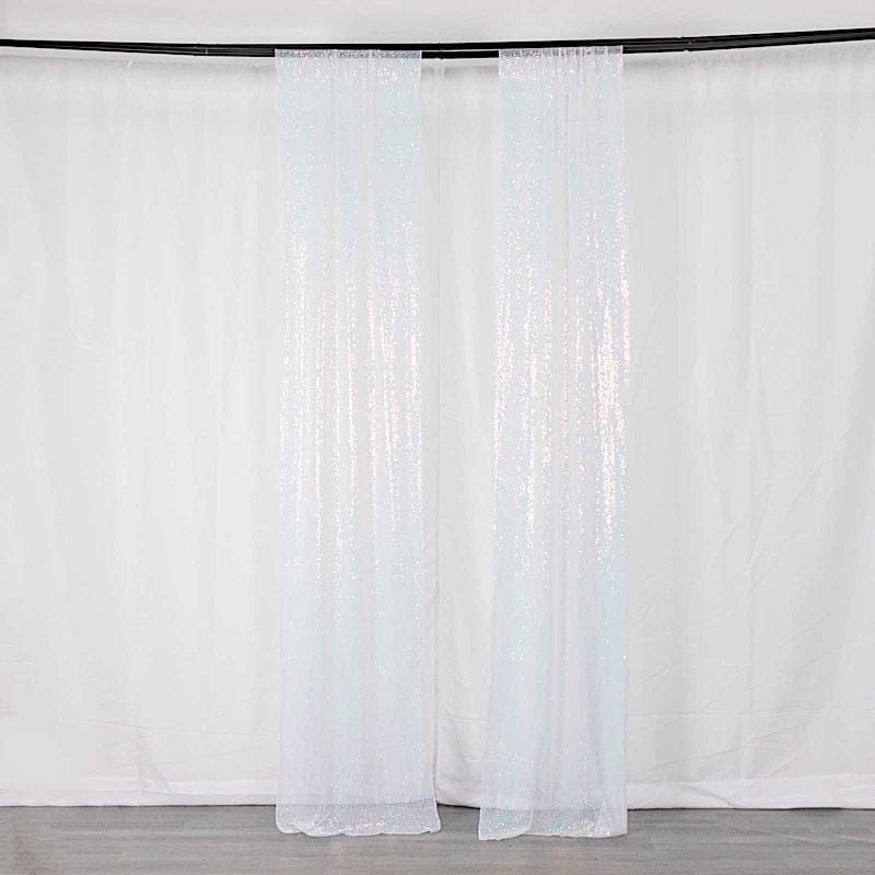 2 Sequin Photo Backdrop Curtains with Rod Pockets BKDP_02_2X8_ABWB