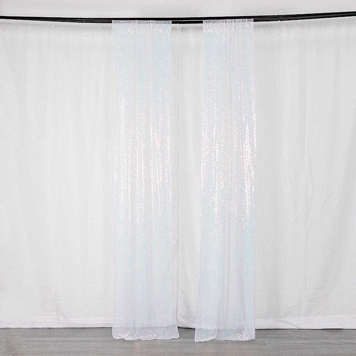2 Sequin Photo Backdrop Curtains with Rod Pockets BKDP_02_2X8_ABWB