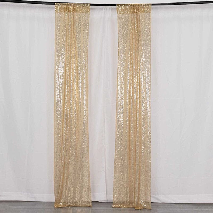 2 Sequin Photo Backdrop Curtains with Rod Pockets BKDP_02_2X8_CHMP