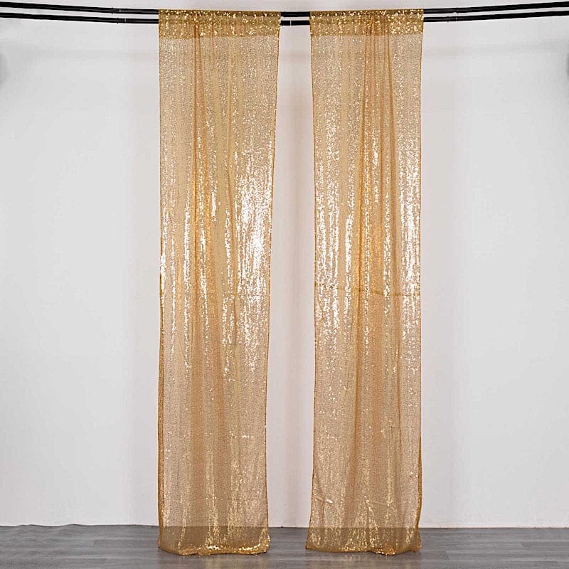 2 Sequin Photo Backdrop Curtains with Rod Pockets BKDP_02_2X8_GOLD