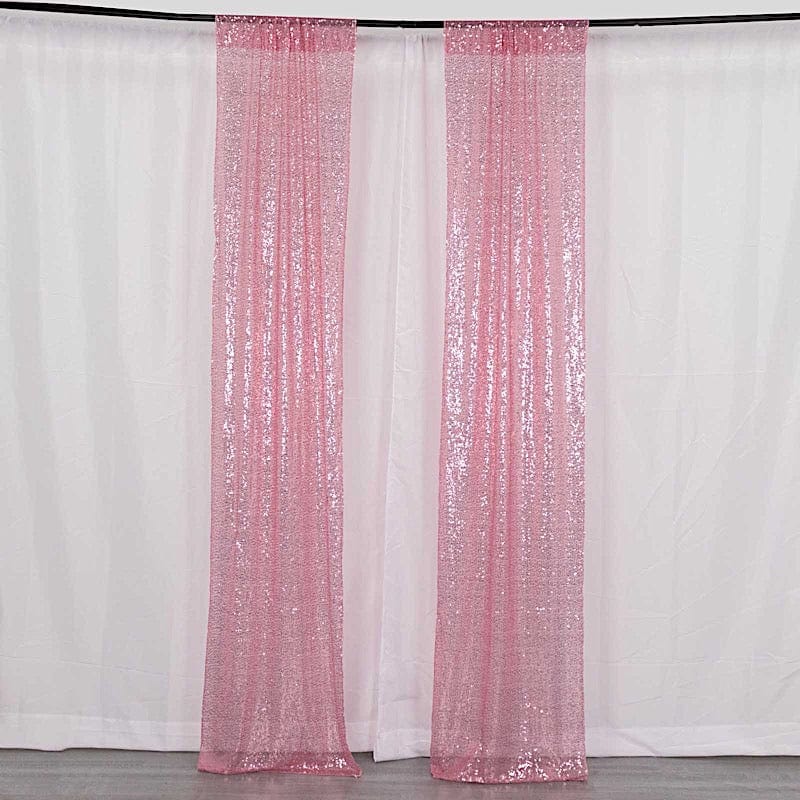 2 Sequin Photo Backdrop Curtains with Rod Pockets BKDP_02_2X8_PINK