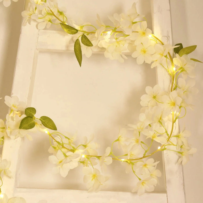 2 Silk Flower Garland Vine Light Jasmine Design