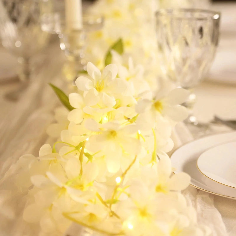 2 Silk Flower Garland Vine Light Jasmine Design