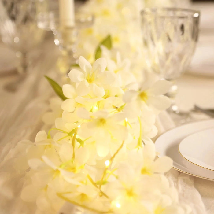 2 Silk Flower Garland Vine Light Jasmine Design