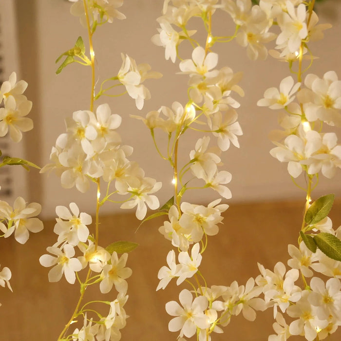 2 Silk Flower Garland Vine Light Jasmine Design