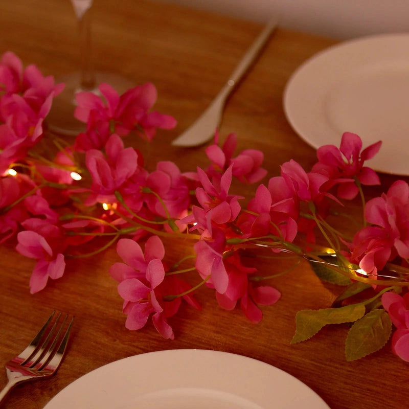 2 Silk Flower Garland Vine Light Jasmine Design