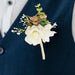 2 Silk Rose Boutonniere with Pin - White ARTI_WED_BOT01_WHT