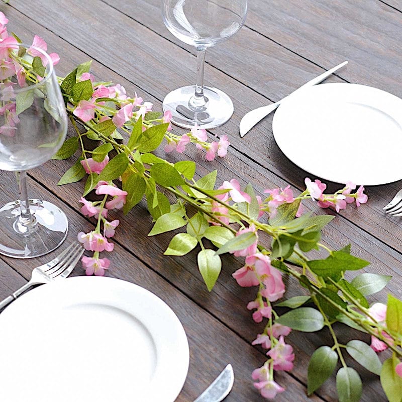 2 Silk Wisteria Flower Garland Hanging Vines