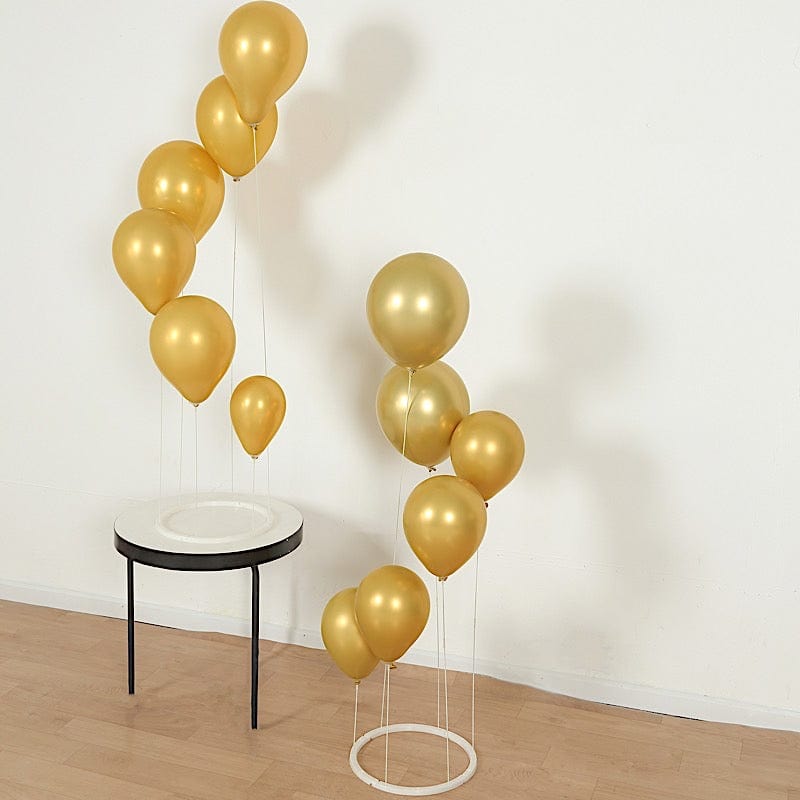 2 Spiral Plastic Balloon Tower Stands with Round Base - White BLOON_STAND08_RND3