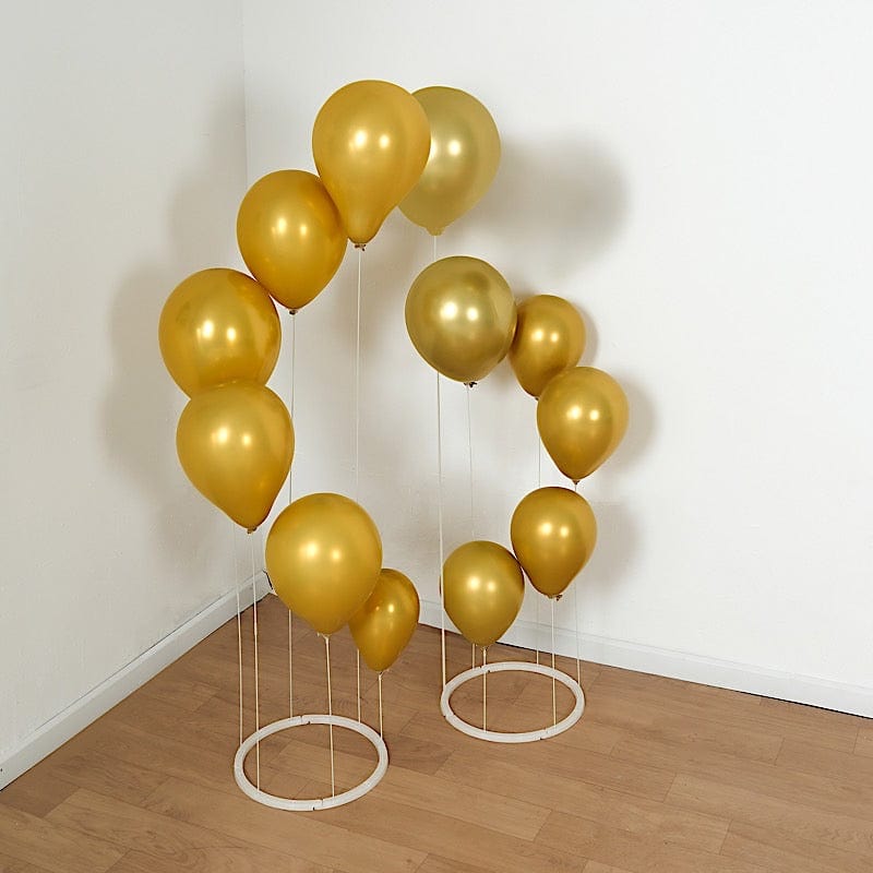 2 Spiral Plastic Balloon Tower Stands with Round Base - White BLOON_STAND08_RND3