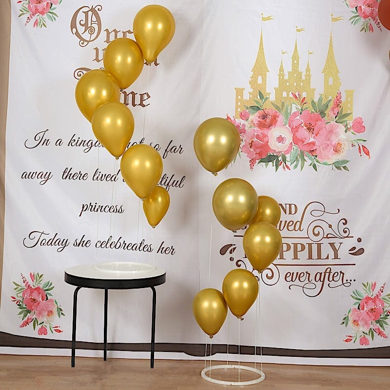 2 Spiral Plastic Balloon Tower Stands with Round Base - White BLOON_STAND08_RND3