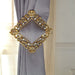 2 Square 7" Barrette Style Acrylic Crystal Curtain Tie Backs - Gold CUR_TIE_006_7_GOLD
