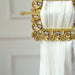 2 Square 7" Barrette Style Acrylic Crystal Curtain Tie Backs - Gold CUR_TIE_006_7_GOLD