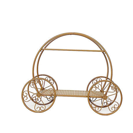 2-Tier Cinderella Carriage Metal Cake Stand - Gold CAKE_STND_COACH02_28_GOLD
