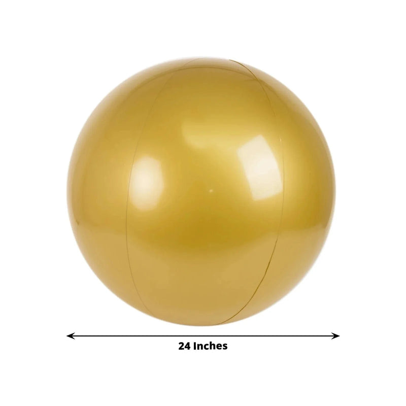 2 Vinyl Inflatable Beach Balls - Gold
