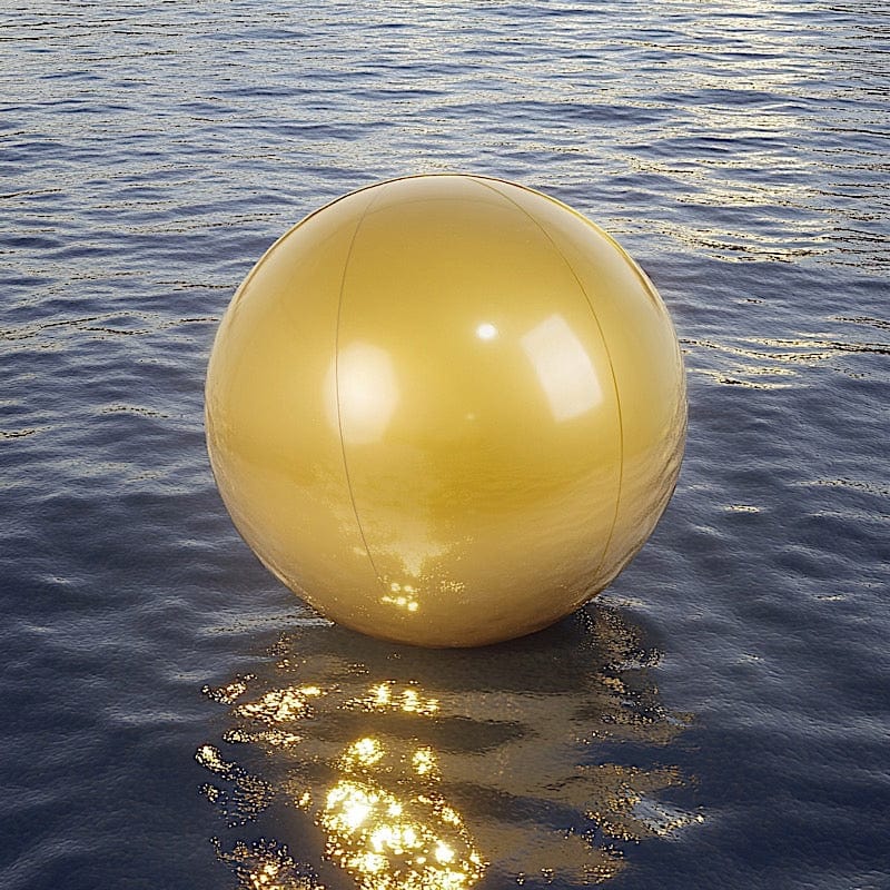 2 Vinyl Inflatable Beach Balls - Gold