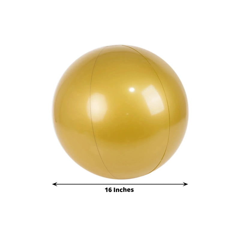 2 Vinyl Inflatable Beach Balls - Gold
