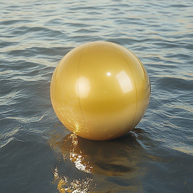 2 Vinyl Inflatable Beach Balls - Gold